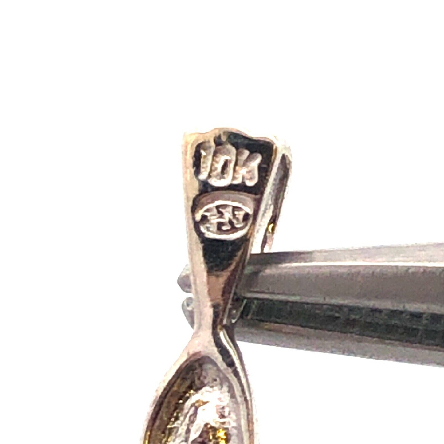 Designer Estate 10K White Gold Round Diamond Cross Religious Drop Pendant