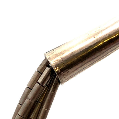 Vintage Sterling Silver Blue Lapis Lazuli Beaded 5-Strand Liquid Silver Necklace