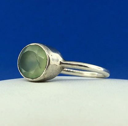 Designer Sterling Silver 925 Oval Green Aventurine Fashion Ring