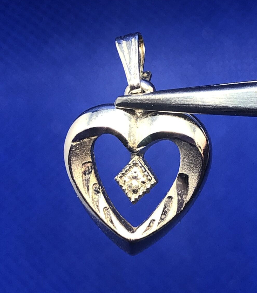 Designer THEDA 925 Sterling Silver White Amethyst Heart Love Anniversary Pendant