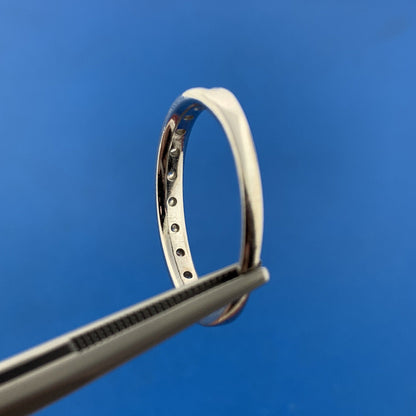 Gorgeous 14k White Gold Round Baguette Cut Diamond Wedding Anniversary Band Ring