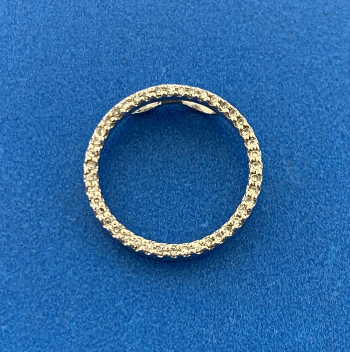 Designer 14K White Gold Diamond Infinity Eternity Anniversary Circle Pendant