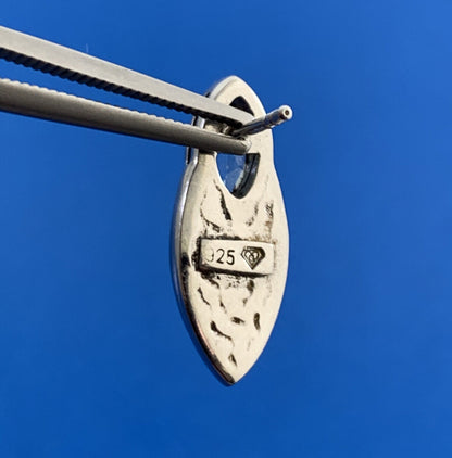 Designer 925 Sterling Silver Blue Topaz Blue Mother of Pearl Inlay Stud Earrings