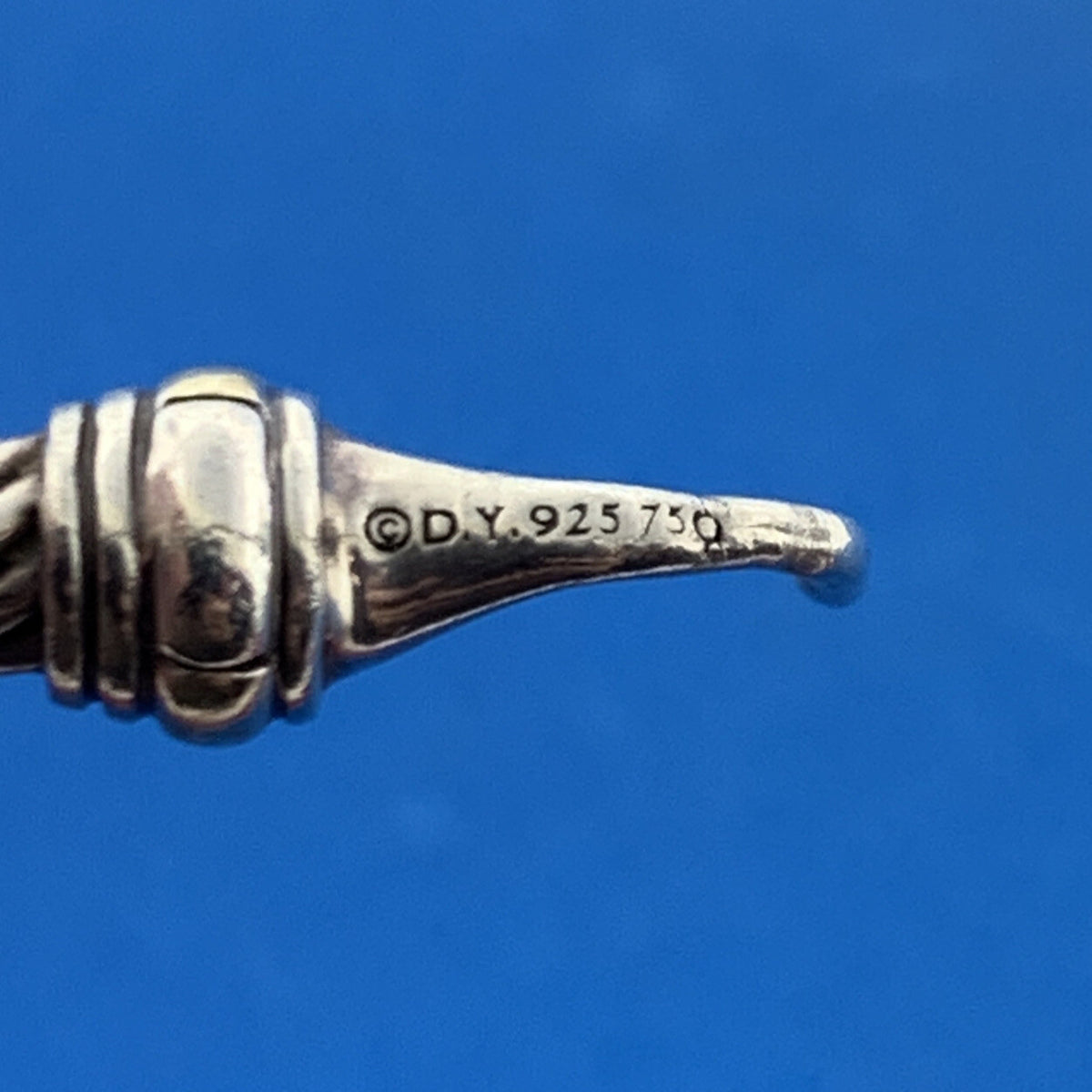 David Yurman DY Sterling Silver 925 18K Classic Cable Buckle 4 MM Cuff Bracelet