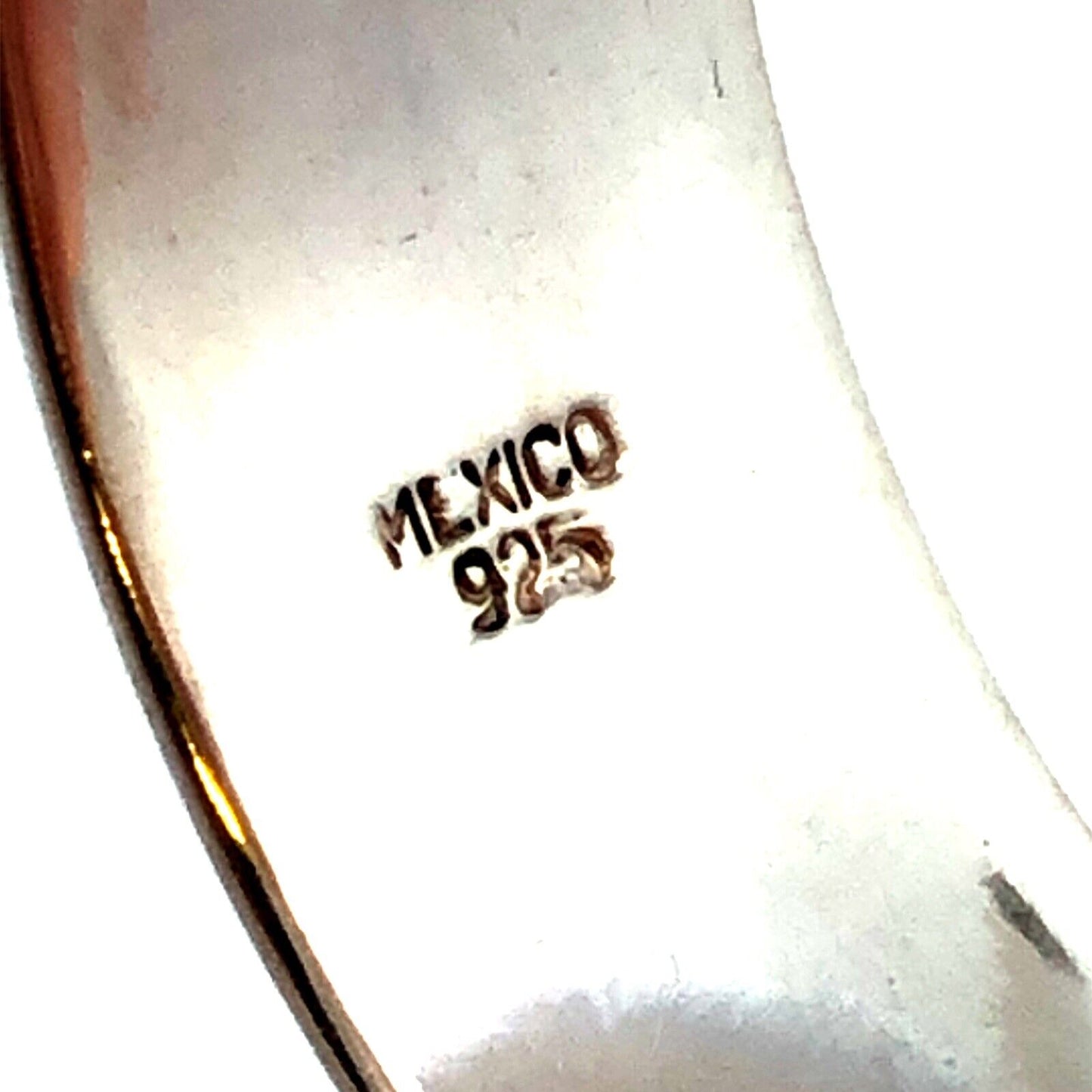 Vintage Mexico 925 Sterling Silver Modernist Open Back Cuff Bracelet