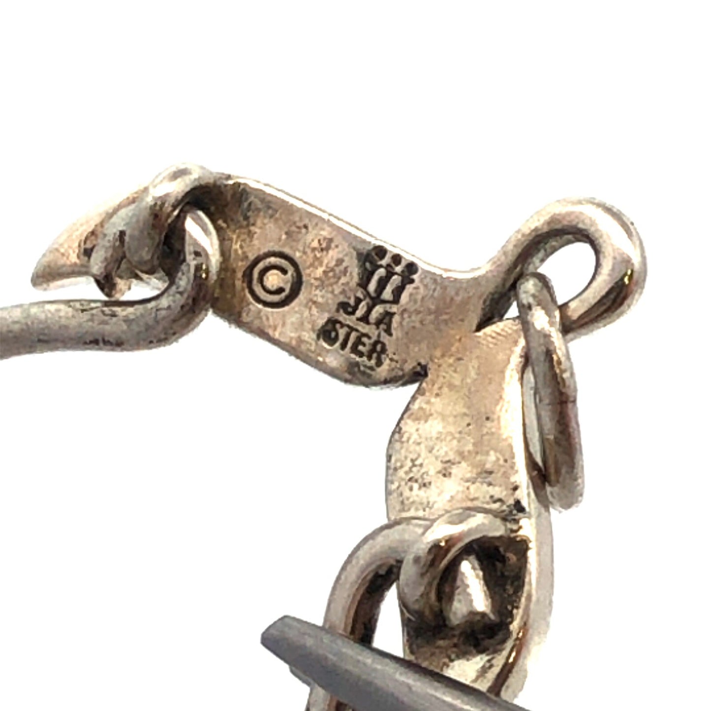 Retired Designer 925 Sterling Silver Whale Tail Charm Holder Pendant