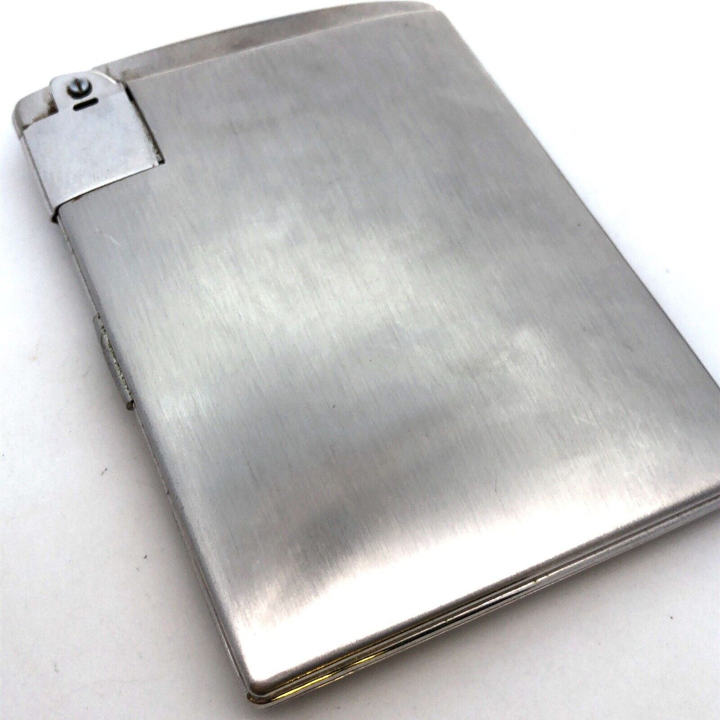 Mid Century Modern Ronson Escort Silver Toned Combo Cigarette Lighter & Case