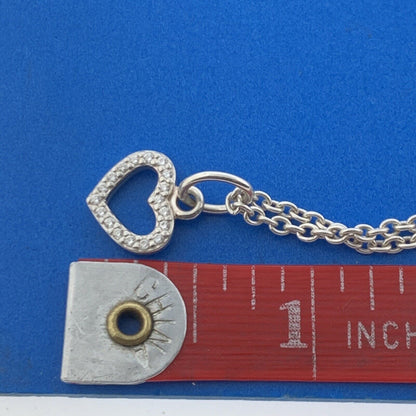 Authentic PANDORA  ALE Sterling Silver Cubic Zirconia Sparkling Heart Necklace