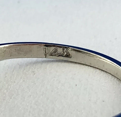 Art Deco 14K White Gold Diamond Solitaire Accents Free Form Engagement Ring