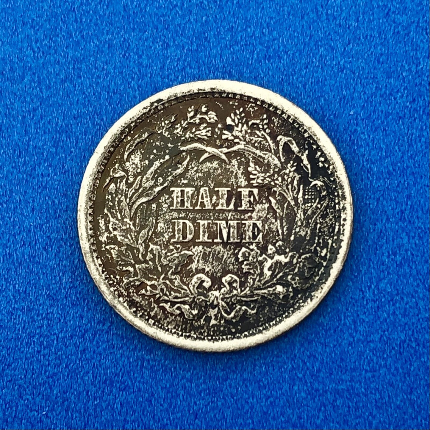 1872 P Silver Seated Half Dime 5c Better Key Nice Rainbow Toning Type Coin