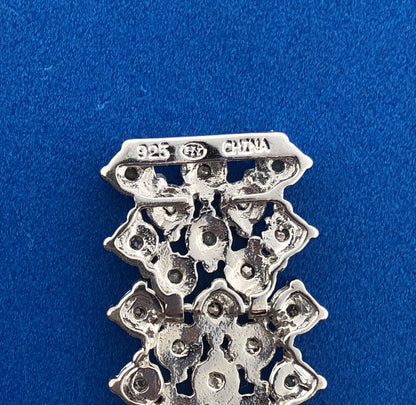 Designer Sterling Silver 925 Diamond Statement Band Tennis Bracelet