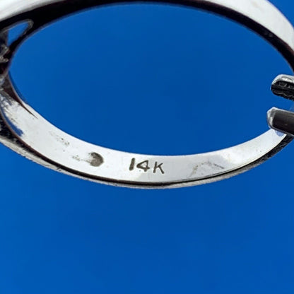 Elegant 14K White Gold Sapphire September Anniversary Birthday Modernist Ring