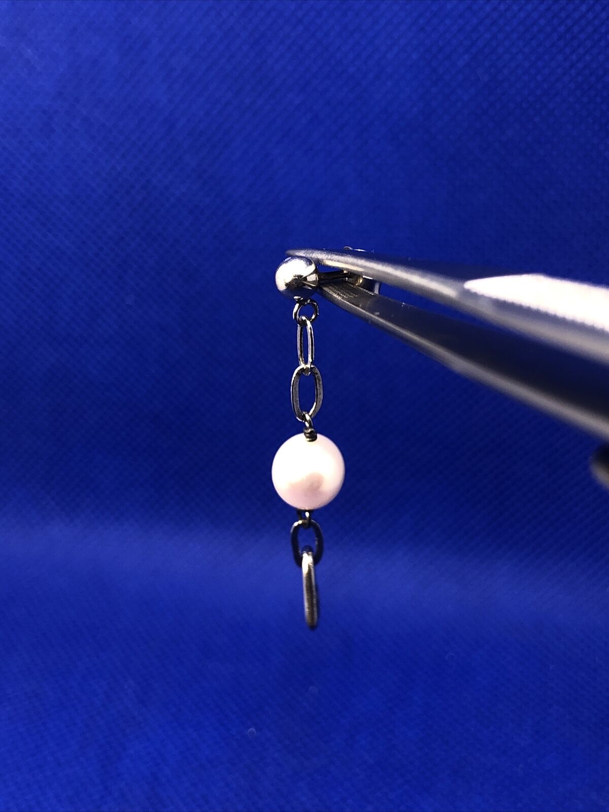 Pearl 925 Sterling Silver Heart Valentines Chain Dangle Stud Earrings