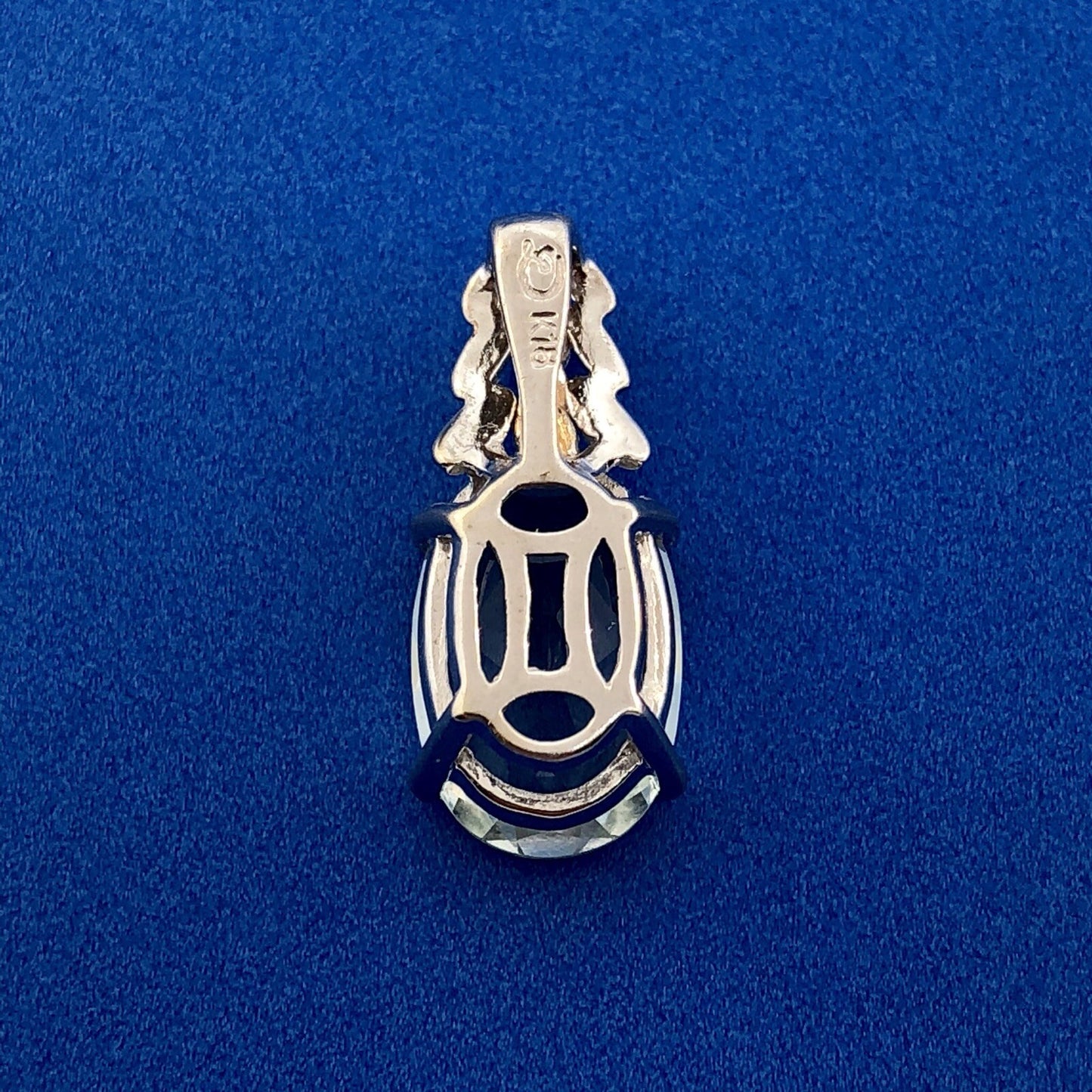 18K White Yellow Gold Prasiolite Green Amethyst February Statement Pendant
