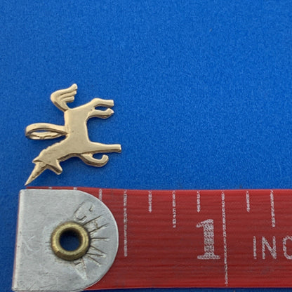 Designer 14K Yellow Gold Unicorn Carousel Horse Petite Child's Charm Pendant
