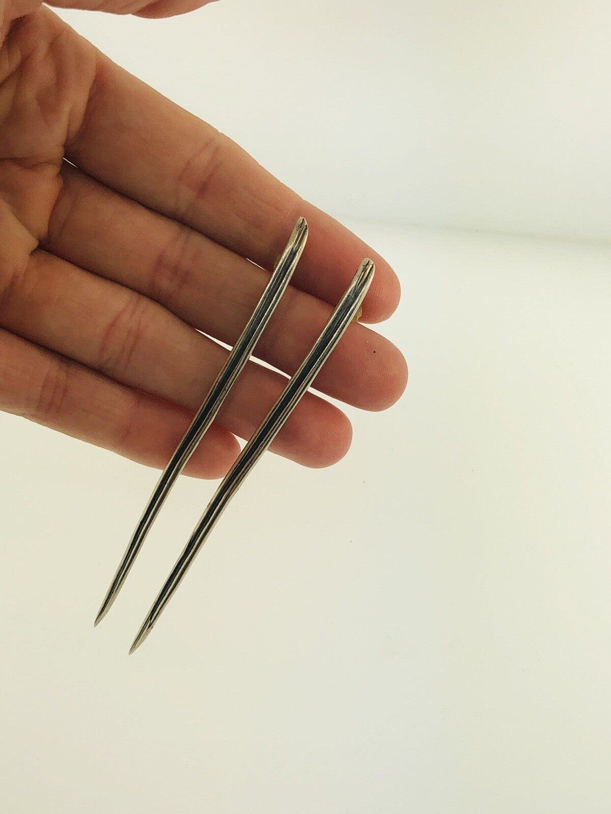 Vintage Mignon Faget 14K Yellow Gold Sterling Silver Thorn Statement Earrings