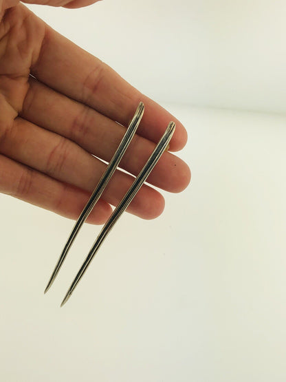 Vintage Mignon Faget 14K Yellow Gold Sterling Silver Thorn Statement Earrings