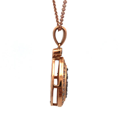 LeVian 14K Rose Gold Mocha Vanilla Diamond Teardrop Pendant Necklace