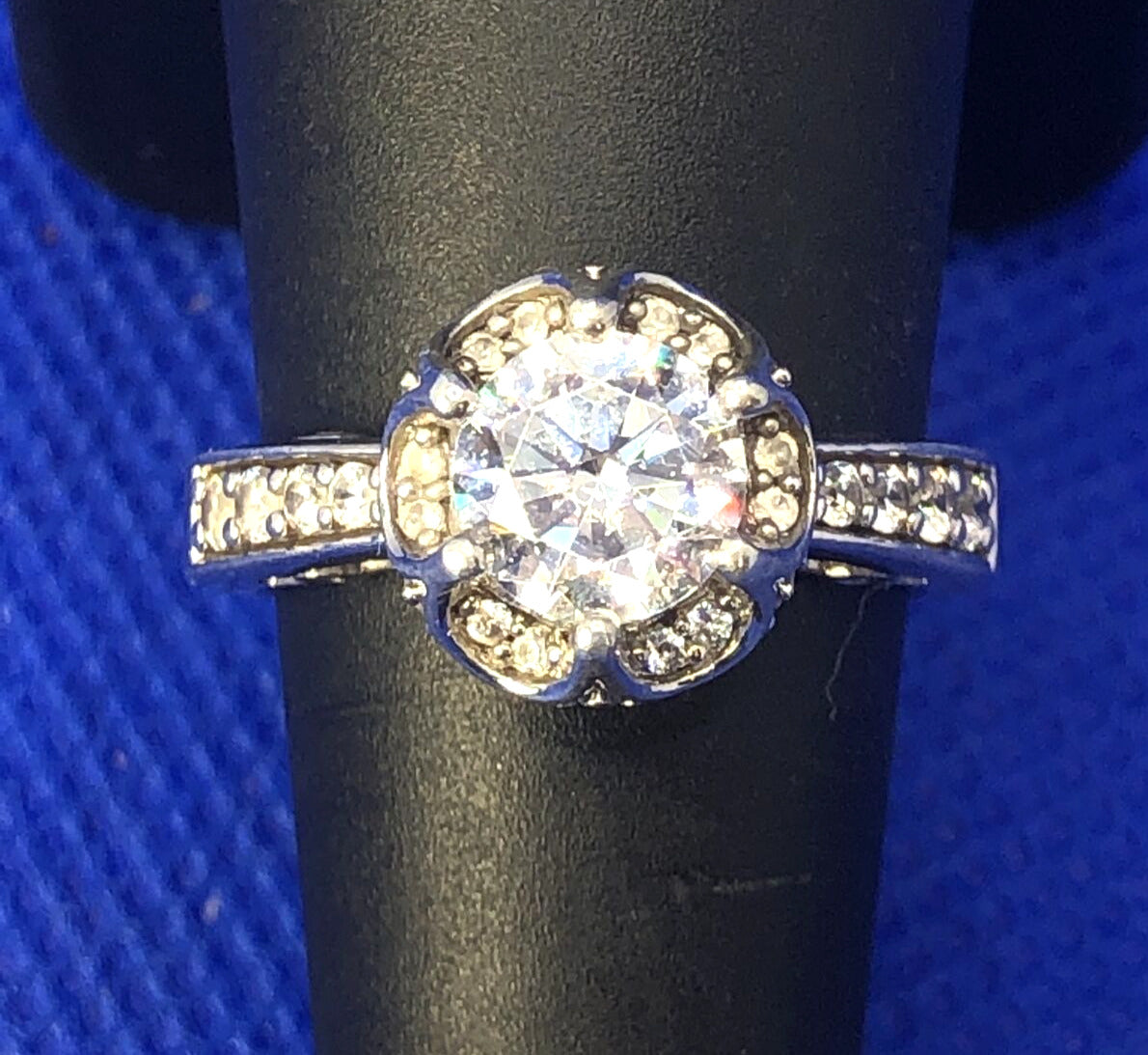 Designer Verragi 925 Sterling Silver Round Cubic Zirconia Engagement Ring