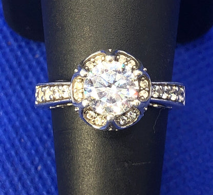 Designer Verragi 925 Sterling Silver Round Cubic Zirconia Engagement Ring