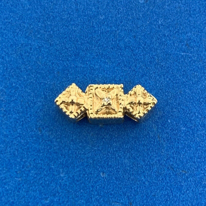 Robert KIein KLJCI 14K Yellow Gold Diamond Accented Slide Bracelet Spacer Charm