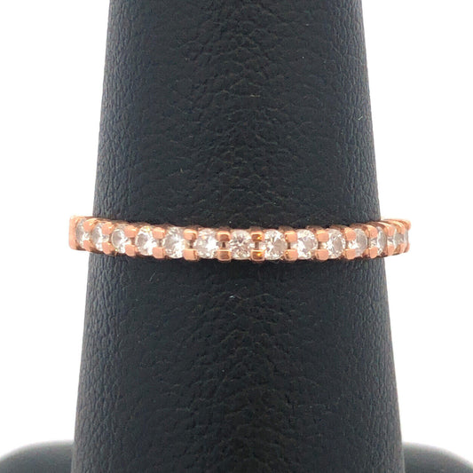 Designer 14K Rose Gold Diamond Stackable Infinity Eternity Anniversary Band Ring