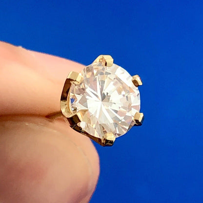 14k Yellow Gold Ladies CZ Cubic Zirconia Stud Earrings 5.06 Carat ct