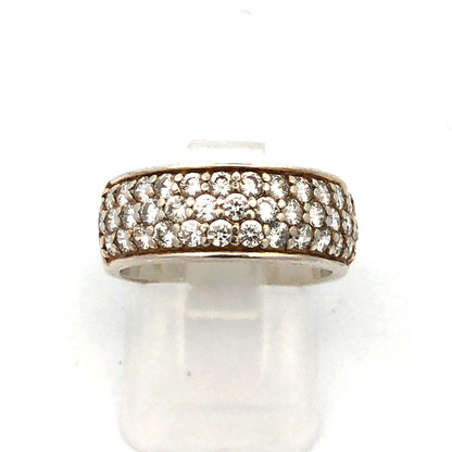 Sterling Silver Cubic Zirconia CZ Anniversary Eternity Wedding Band 925