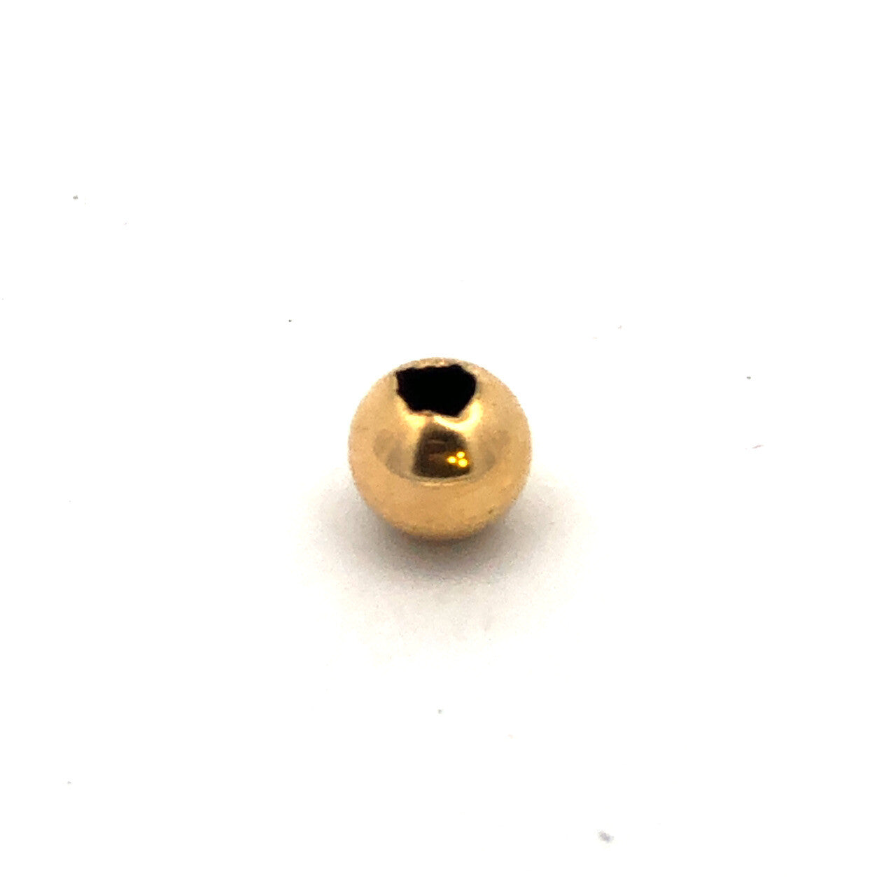 14K Yellow Gold Ball Bead Slide Bracelet Spacer Charm