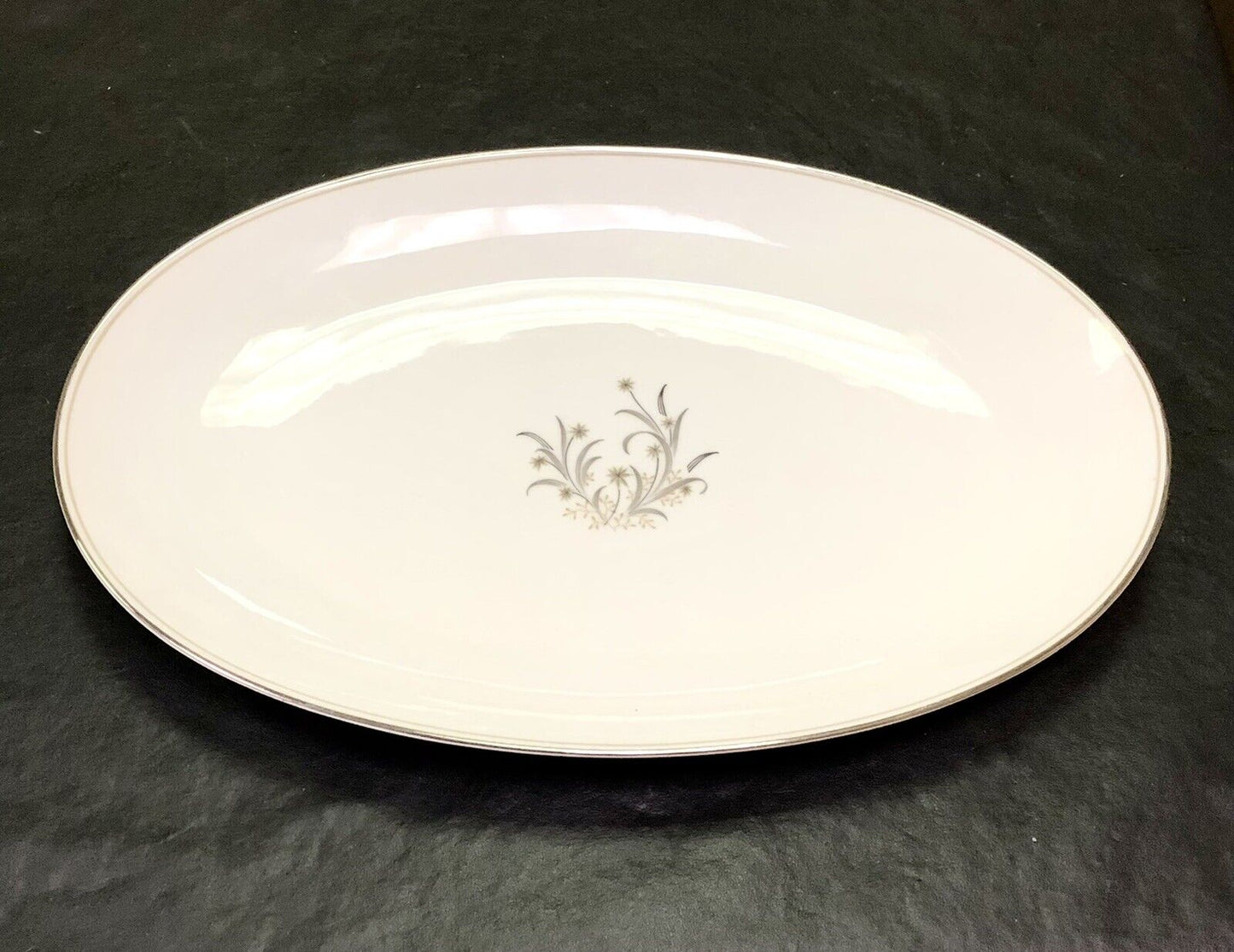 Retired Noritake Ardis China 14" Platinum Tab Collectible Oval Serving Platter