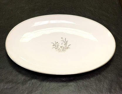 Retired Noritake Ardis China 14" Platinum Tab Collectible Oval Serving Platter