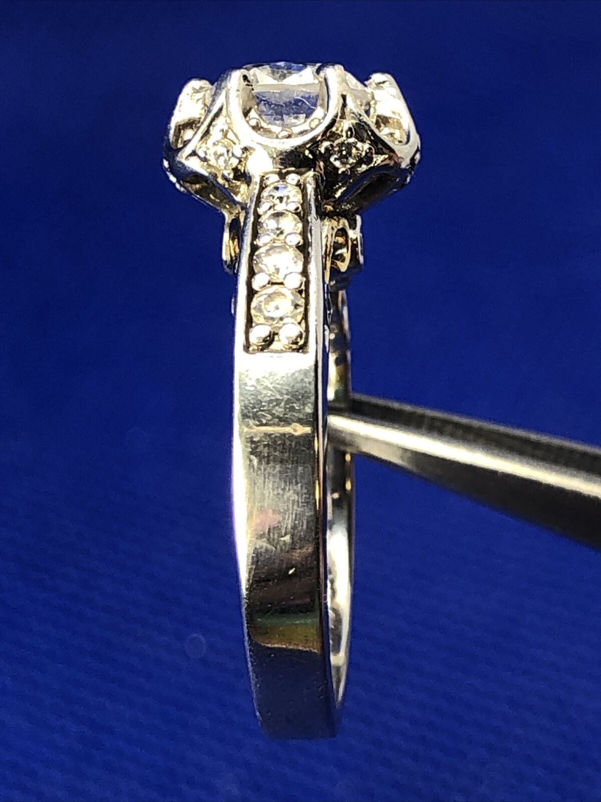 Designer Verragi 925 Sterling Silver Round Cubic Zirconia Engagement Ring