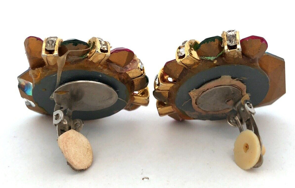 Fabulous Mardi Gras & Louisiana Gold Tone Rhinestone 7 Piece Jewelry Lot