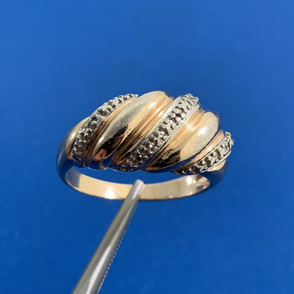 Designer Vermeil Two-Toned 925 Sterling Silver Twisted Statement Ring