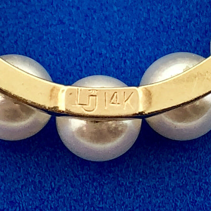 Vintage 14K Yellow Gold 6 MM Pearl Wreath Pin Brooch Pendant