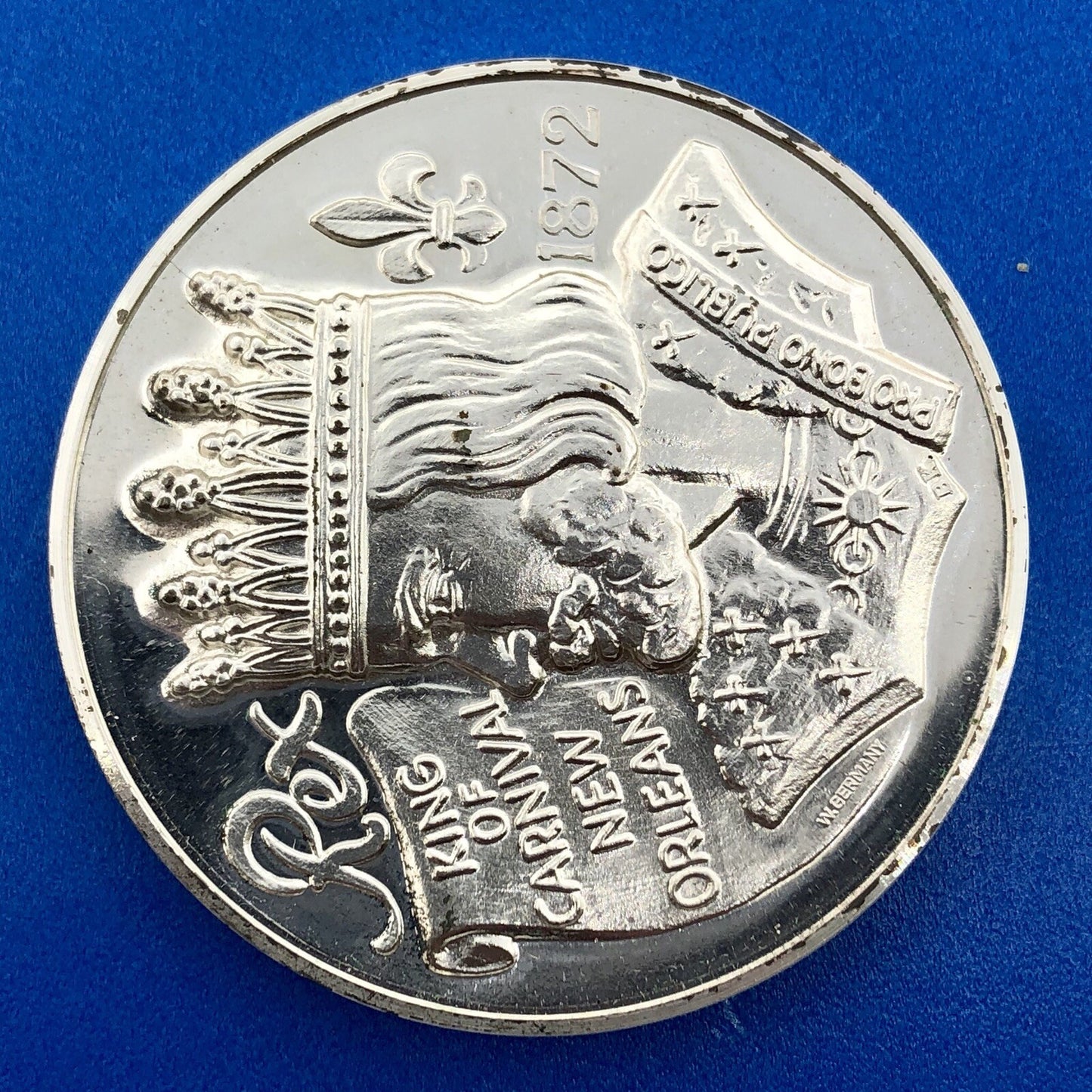 1978 Krewe of REX 999 Silver Mardi Gras Doubloon Rex And The Masters