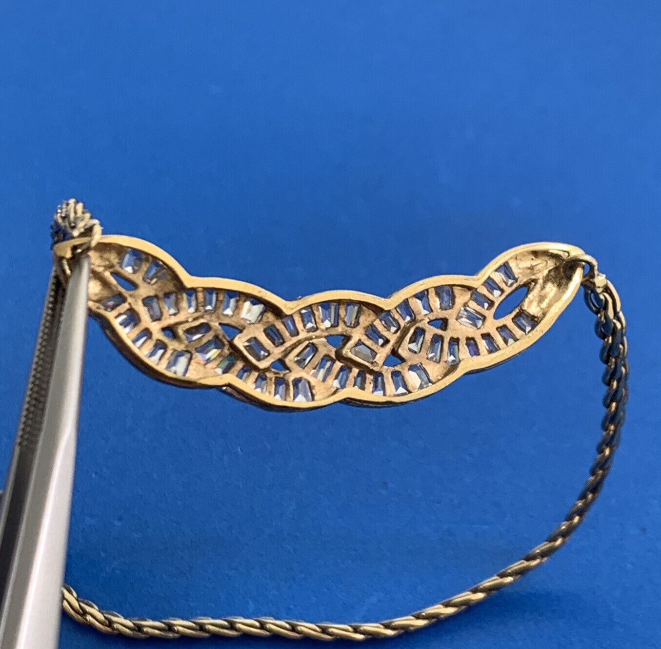 Designer 925 Sterling Silver Vermeil Cubic Zirconia Infinity Eternity Necklace