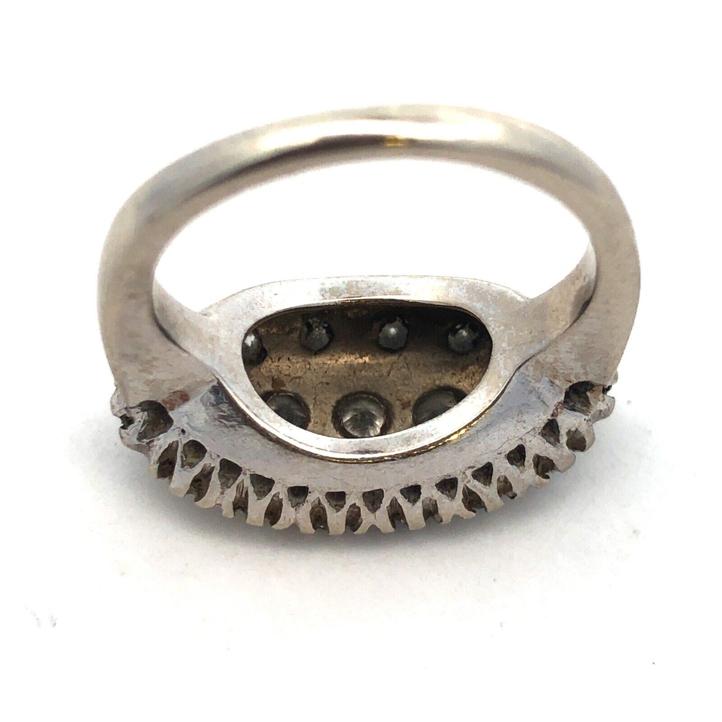 Vintage 14k White Gold Diamond Cluster Ring