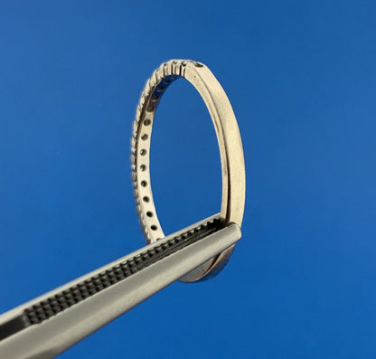 Designer 10K White Gold Diamond Wedding Anniversary Infinity Band Ring