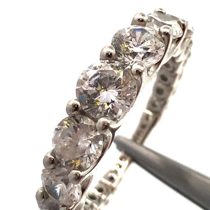 Designer UCL 925 Sterling Silver Round Cubic Zirconia Wedding Bridal Band Ring