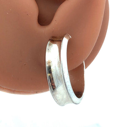 Designer JCM 925 Sterling Silver Oval Hoop Earrings