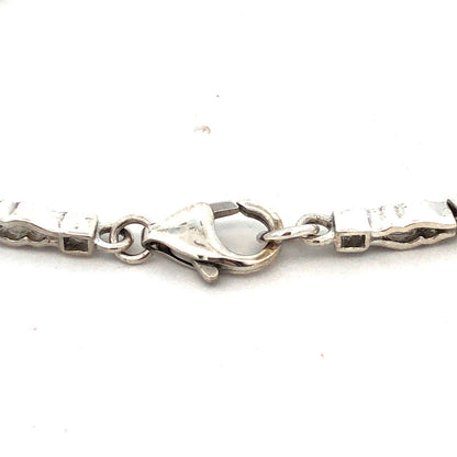 Designer TGGC 925 Sterling Silver Oval Sapphire Round CZ Accent Tennis Bracelet
