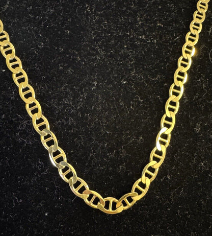 Designer YGI Italy 925 Sterling Silver Gold Vermeil Mariners Link Chain Necklace