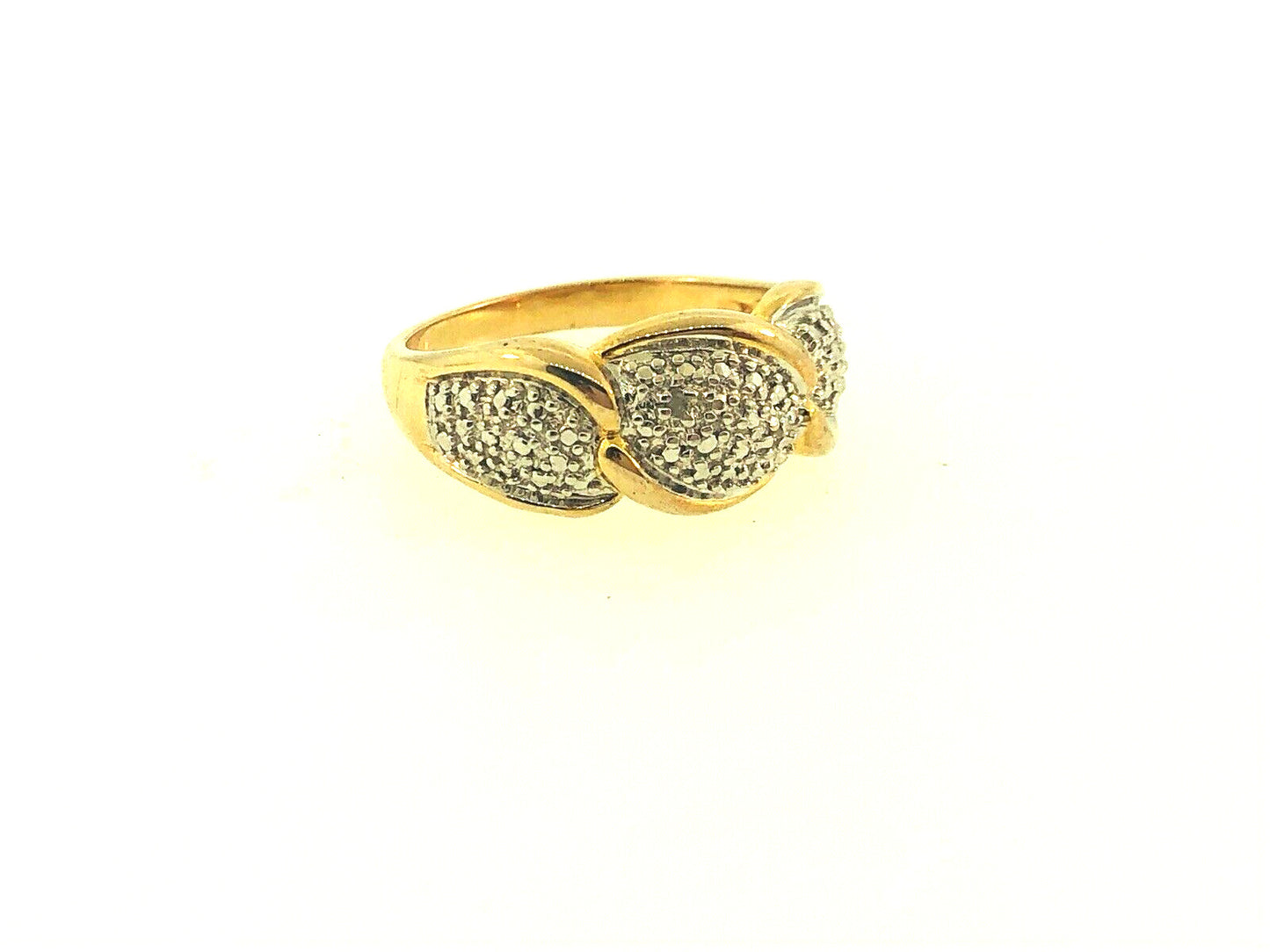 925 Sterling Silver Vermeil Diamond Illusion Statement Band Ring
