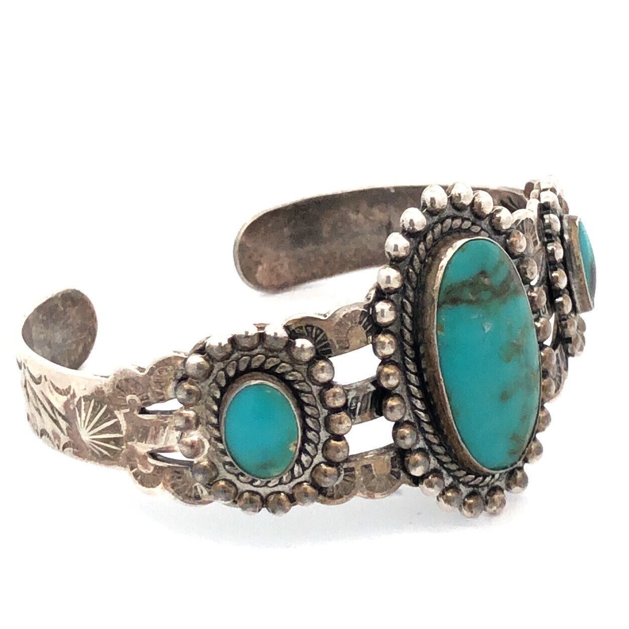 Native American Pacific Jewelry Co. 925 Silver Turquoise Child's Cuff Bracelet