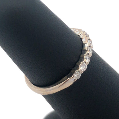 Designer 14K White Gold Round Diamond Stackable Wedding Band Ring