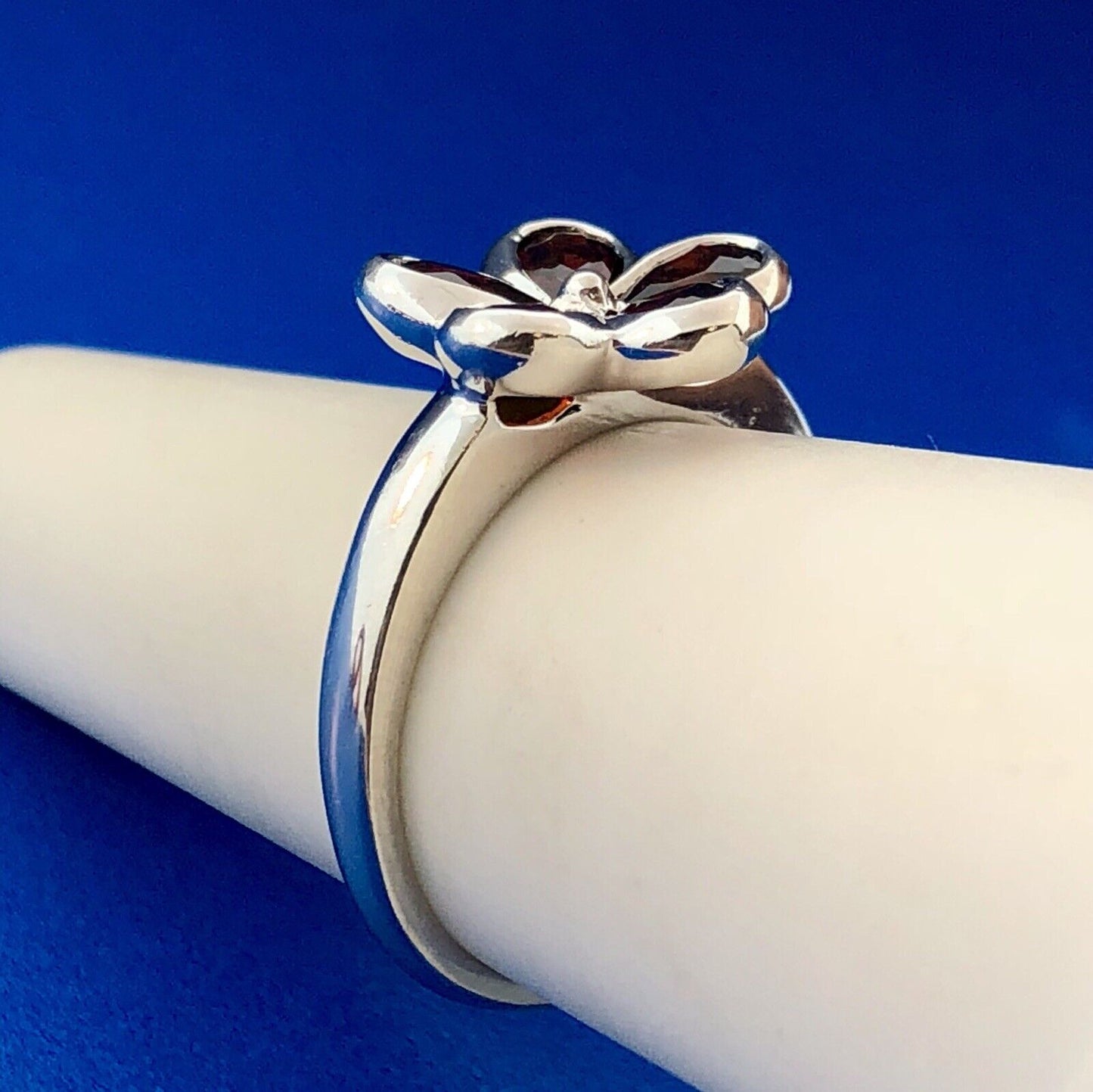 Designer 925 Sterling Silver Garnet Flower January Birthday Occasion Ring