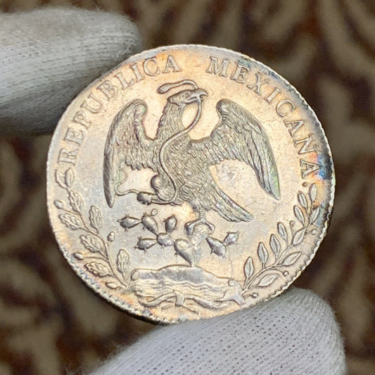 1892 Ga Guadalajara 8 Reales J.S. .903 Silver Mexico Better Date Coin