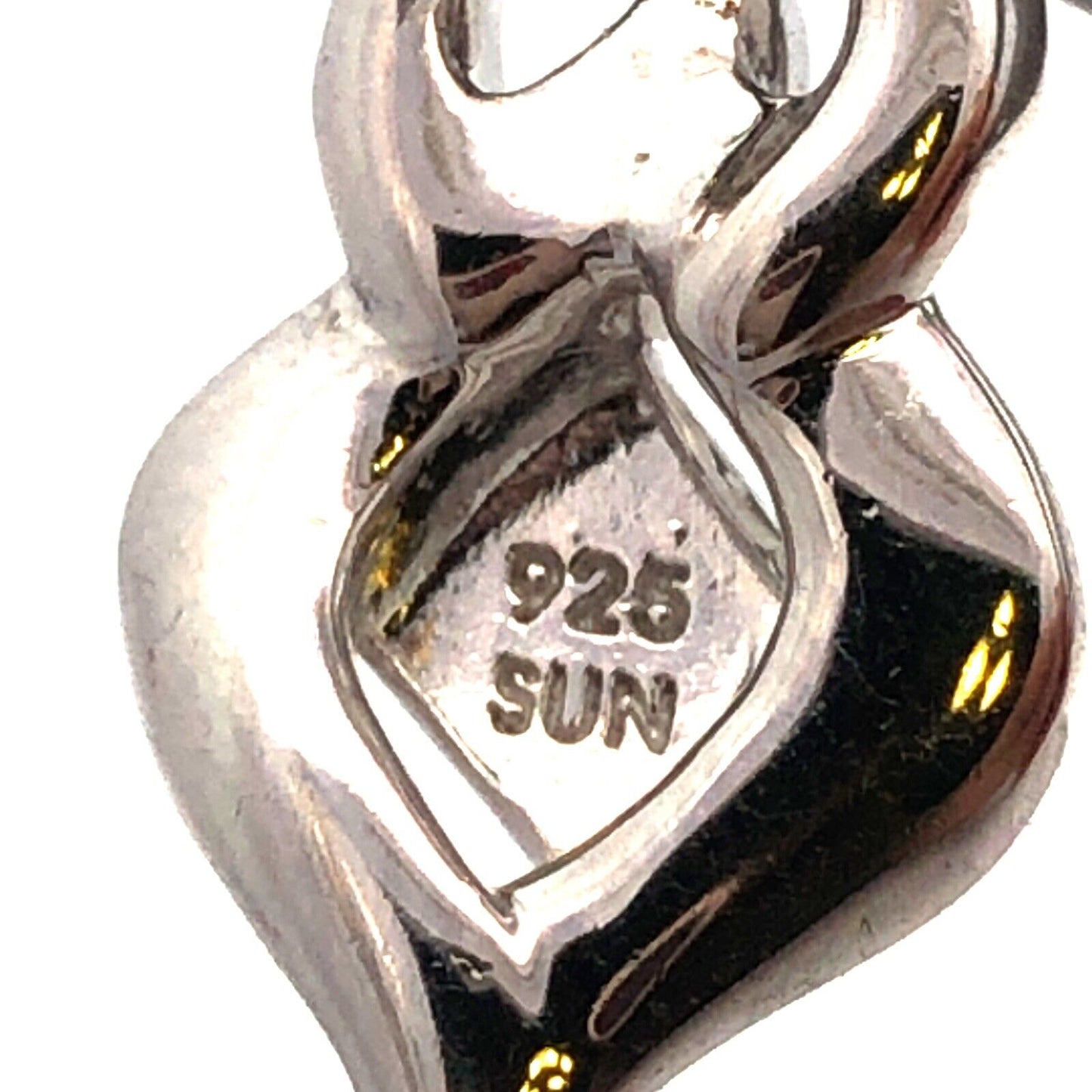 Designer SUN Sterling Silver Black White Diamond Infinity Anniversary Necklace