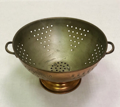 Vintage ODI Portugal Copper Brass Farm Wedding Country Kitchen Strainer Colander